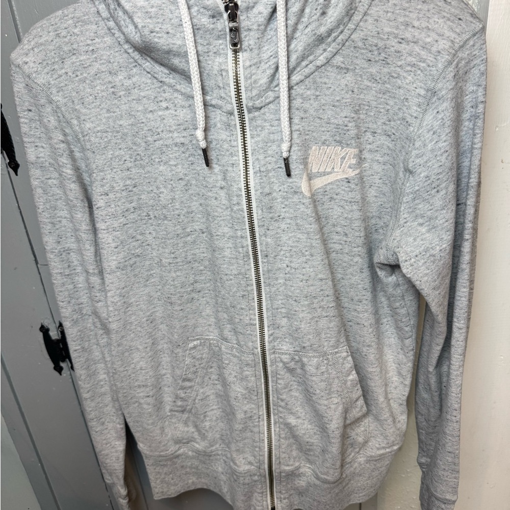 Nike Light Heather Gray Full-Zip Hoodie Jacket
